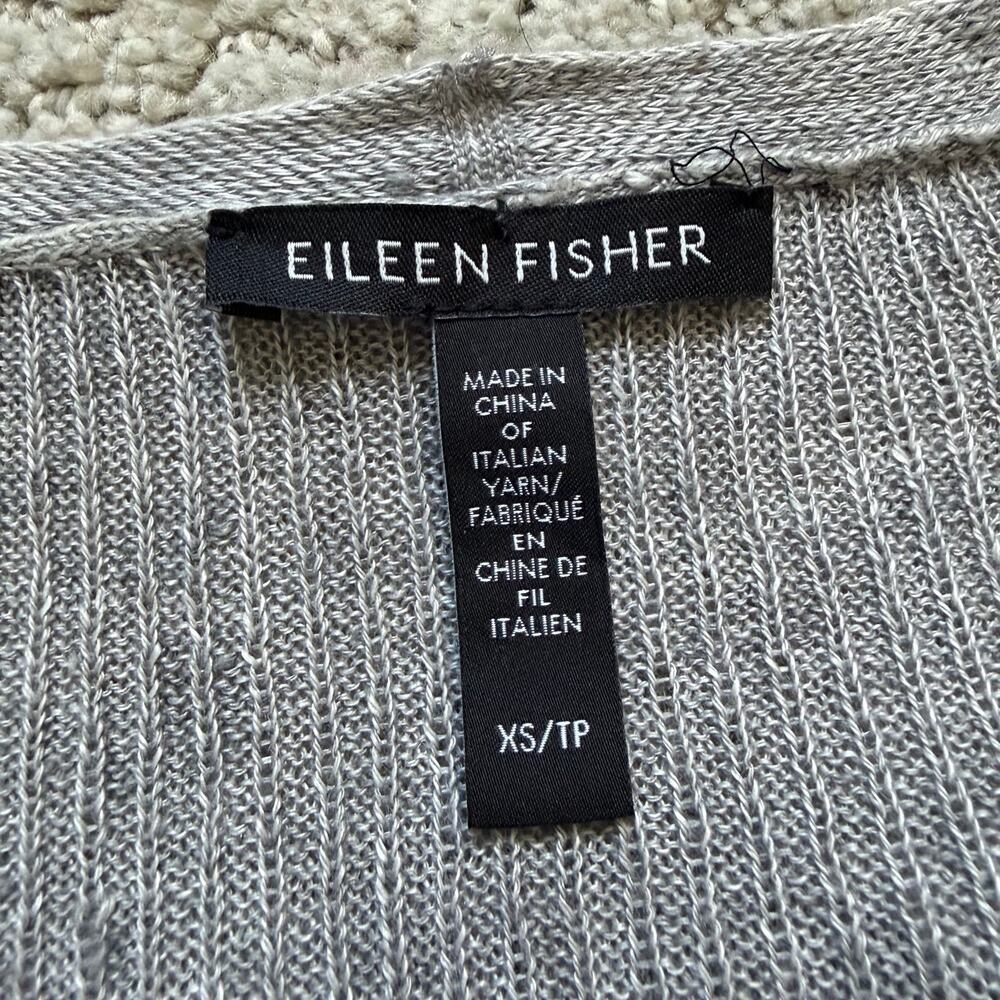 Eileen Fisher Italian Yarn Ribbed Duster Cardigan Gray Size XS Minimalist - Picture 3 of 8